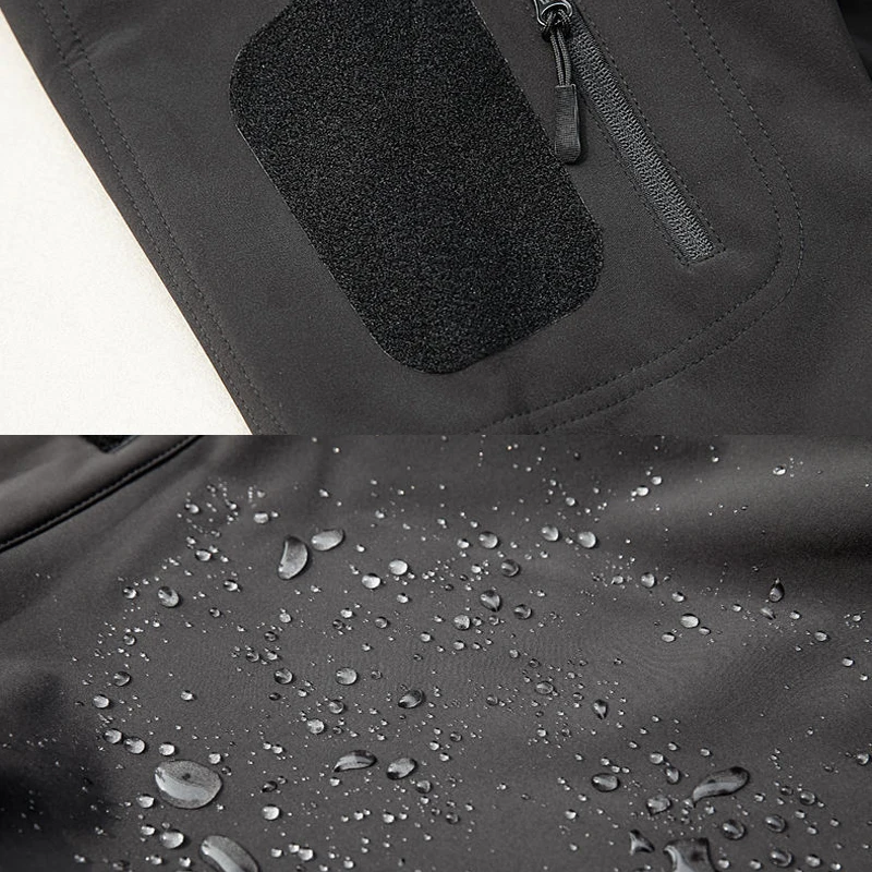 Chaqueta impermeable de capucha ripstop softshell lana concha - imagen 4