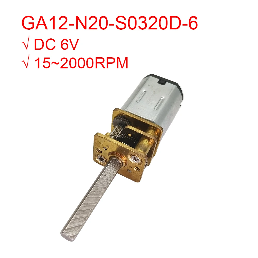 

GA12 N20 DC 6V 20mm Long Shaft Mini Micro Full Metal Gear Motor with Gearwheel High Torque 15 50 60 70 100 150 300 500 1500 RPM