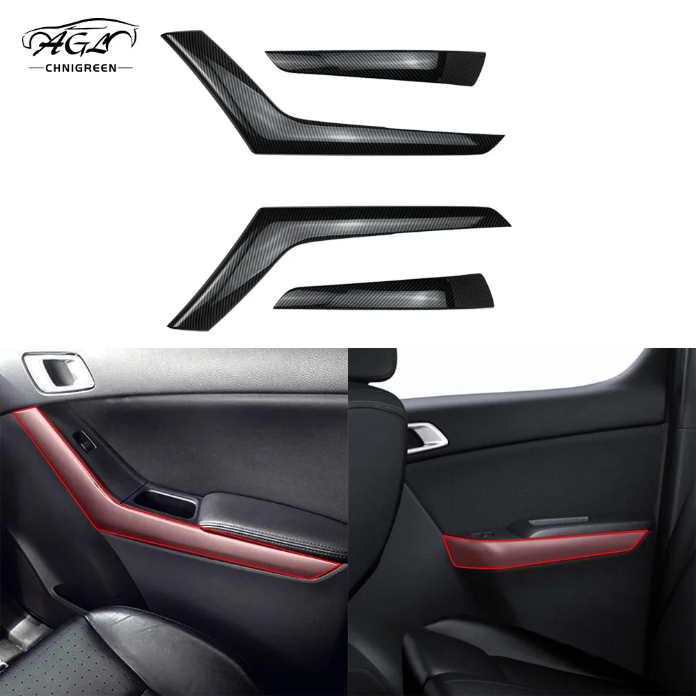 4pcs Inner Door Line Decorative Handle Trim Cover ABS Carbon Fiber Color For Mazda BT-50 BT50 2010-2015 2016 2017 2018 2019 2020