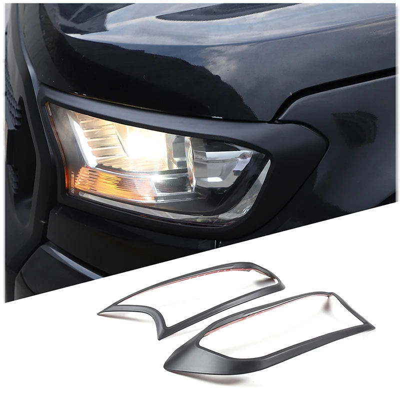 For Ford Ranger Wildtrak T6 T7 T8 2012-22 ABS Black Car Front Head Lights Headlight Lamp Cover Trim Trim Sticker Car Accessories