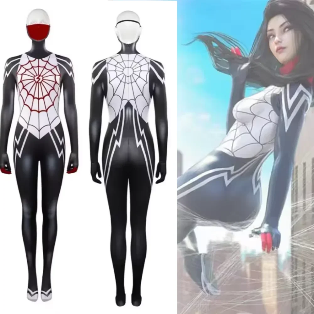 هالوين العنكبوت سيندي القمر تأثيري حلي بذلة خارقة أنثى فانتازيا زي الحرير البدلة هالوين كرنفال هدية