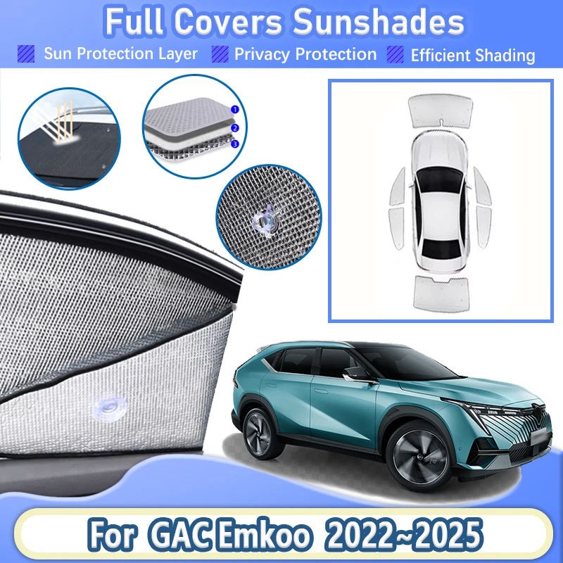 

For Trumpchi GAC Emkoo 2022~2025 2023 2024 Car Sun Visor Curtains In The Auto UV Protection Reflector Covers Sunshades Auto Part