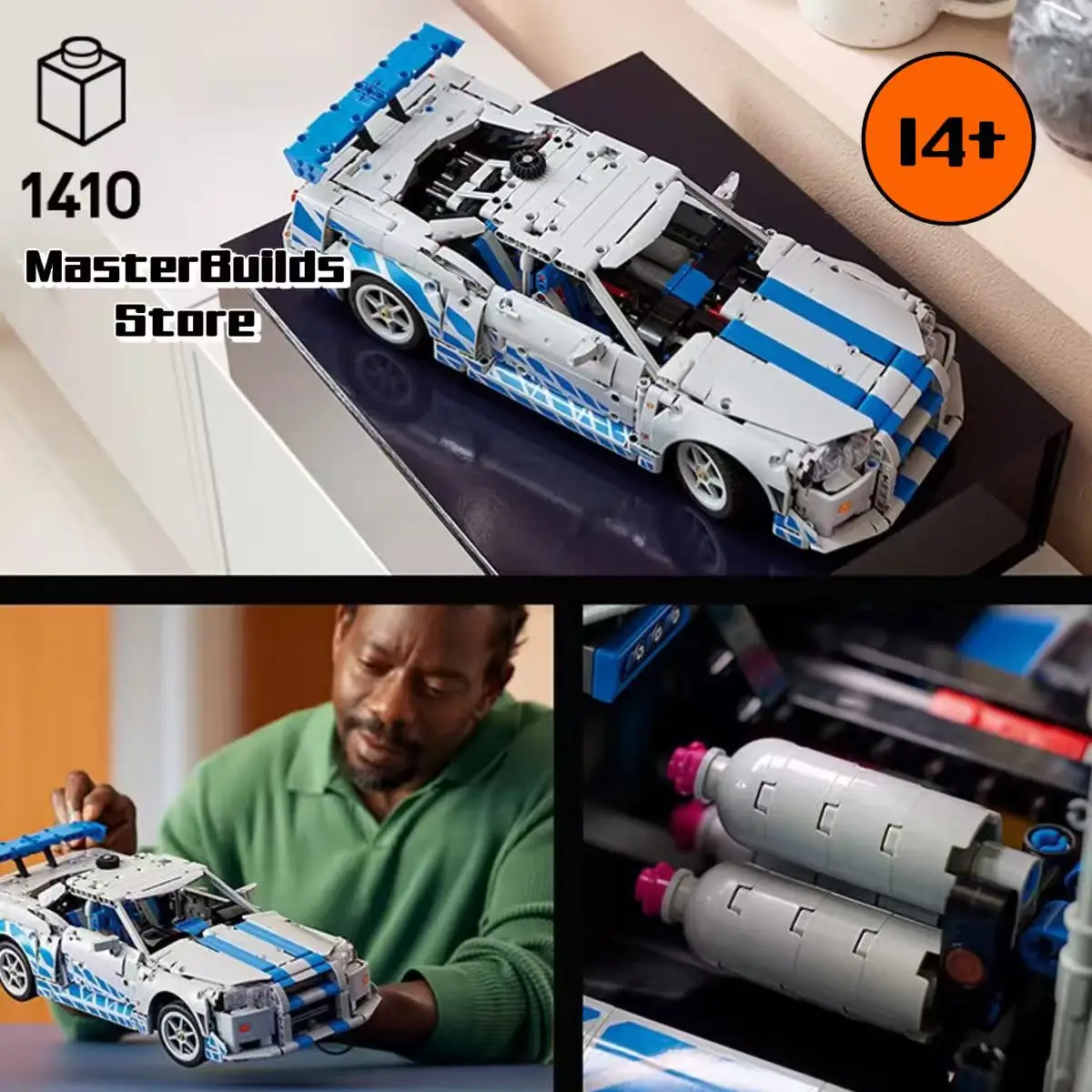 

2026 New 42210 God of War GT-R34 Sports Car Model Set Mechanical Set, Birthday Gift, Christmas Gift, Halloween Gift