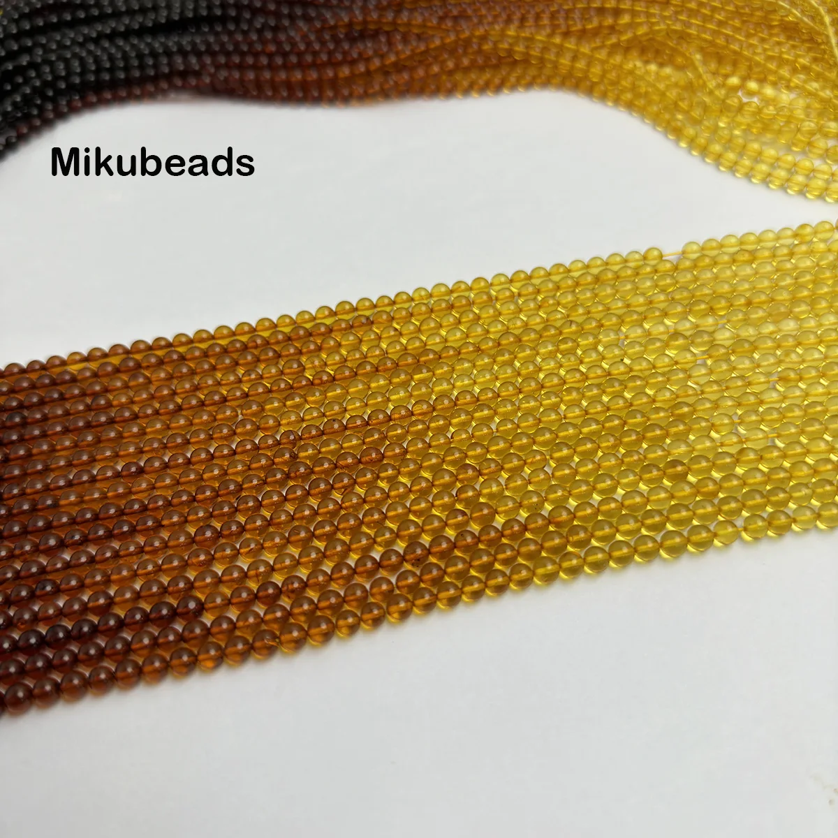 Wholesale Natural 4mm Baltic Sea Amber Smooth Round Loose Beads For Making Jewelry DIY Necklace Bracelet Accessories