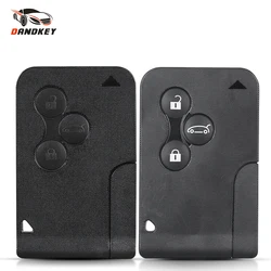 Dandkey 3 Buttons Smart Key Card For Renault Clio Logan Megane 2 3 Koleos Scenic Car Card Case Shell Replacement With Small Key