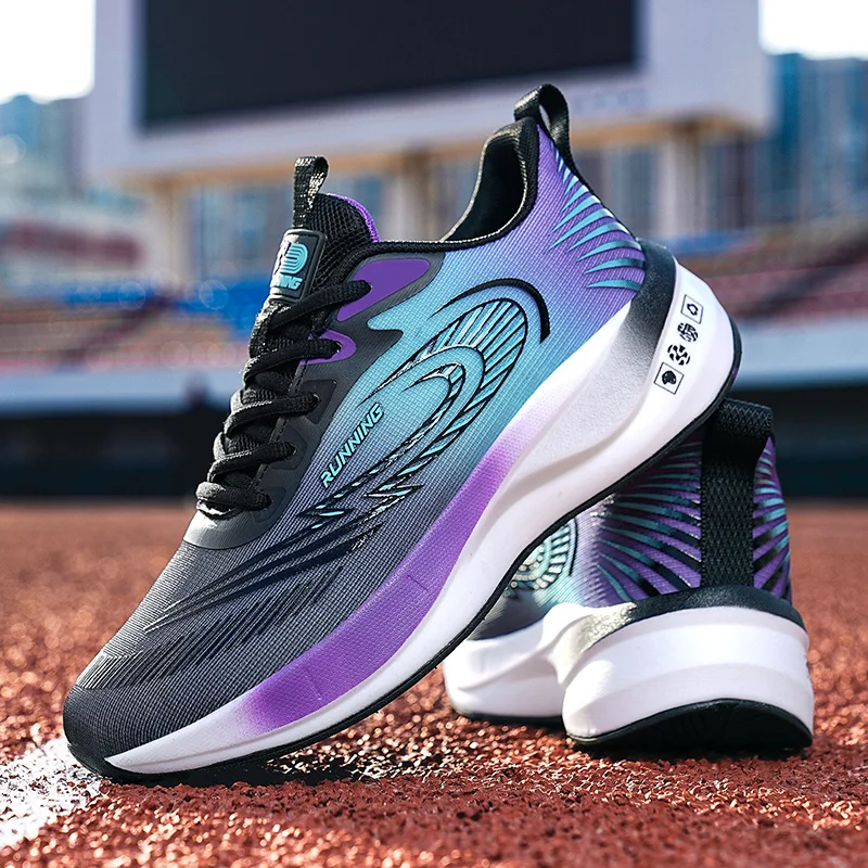 

New Men's Racing Running Shoes Casual Sports Sneakers Ultra Lightweight Soft Sole Mesh Breathable Shock Absorbing Athletic Shoes