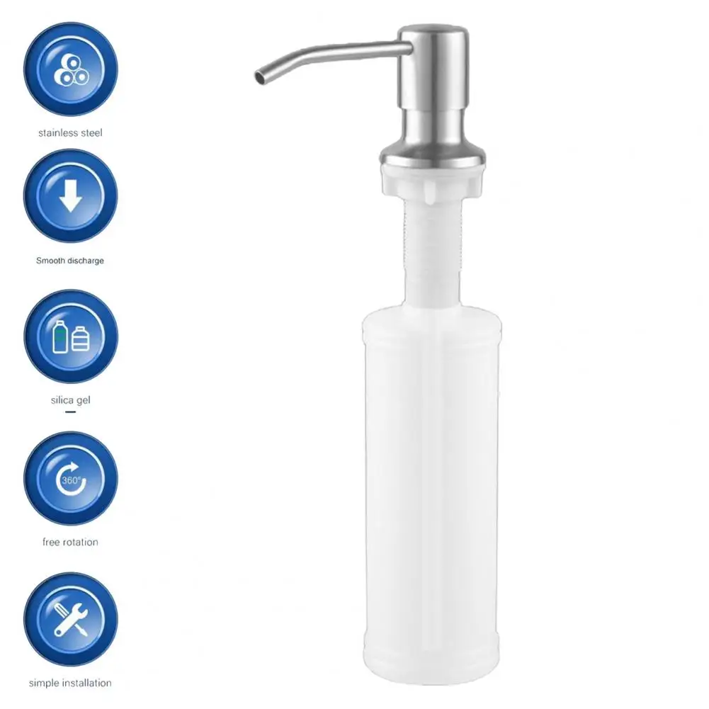Versatile Liquid Dispenser for Kitchen 350ml/500ml Stainless Steel Soap Dispenser Durable Kitchen Sink Accessory for Home