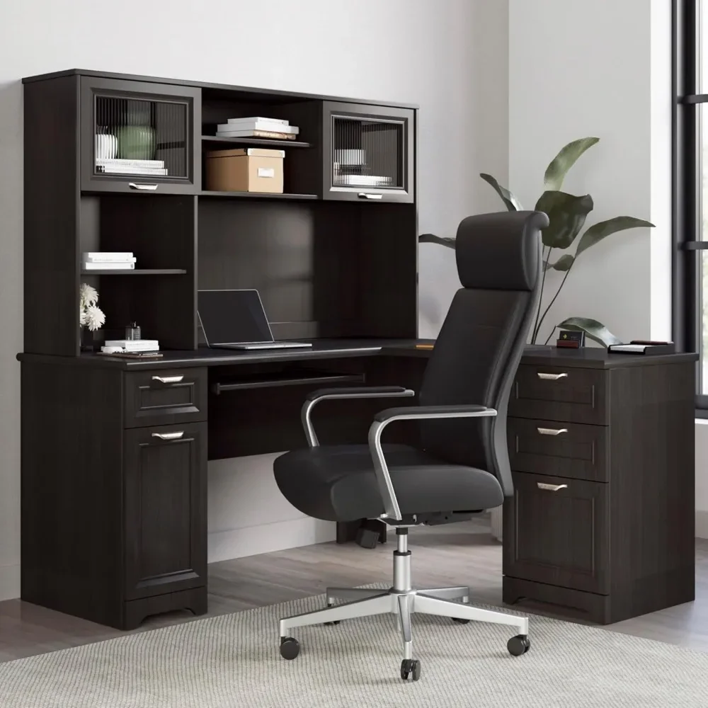 

Magellan 59"W L-Shape Corner Computer Desk, Espresso