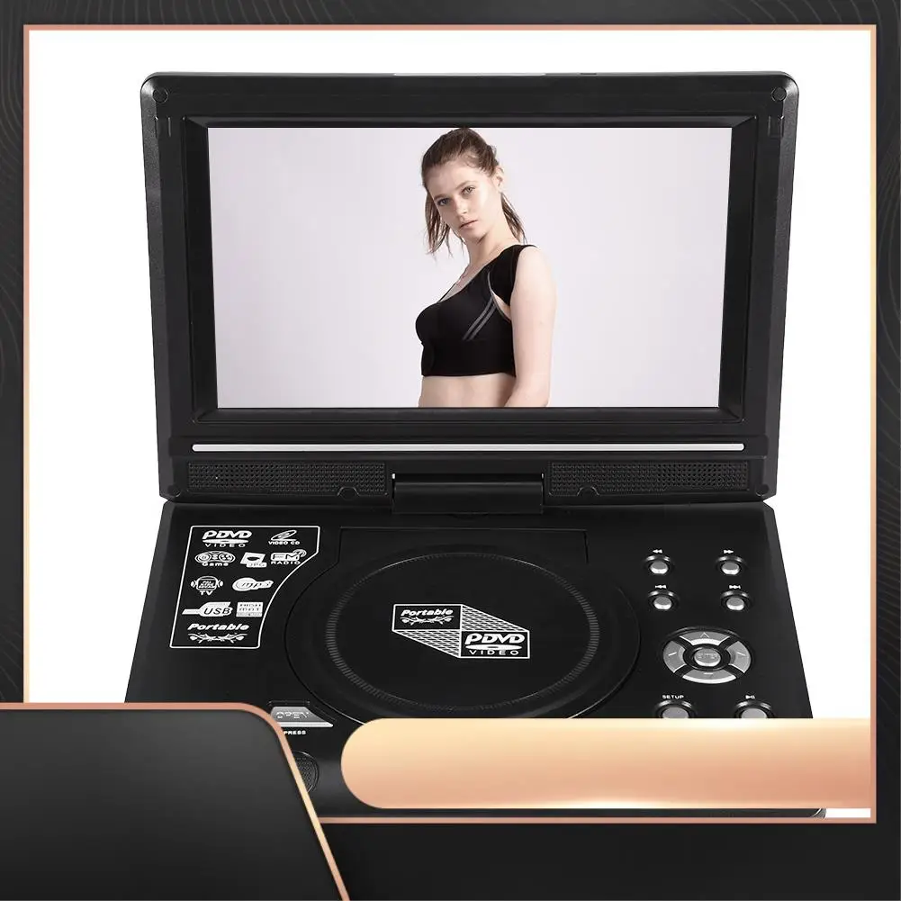 

9,8-дюймовый портативный мобильный DVD с мини-телевизором HD-плеер Встроенная перезаряжаемая батарея Поддержка SD-карты/USB-порта/Dvd Us Plug
