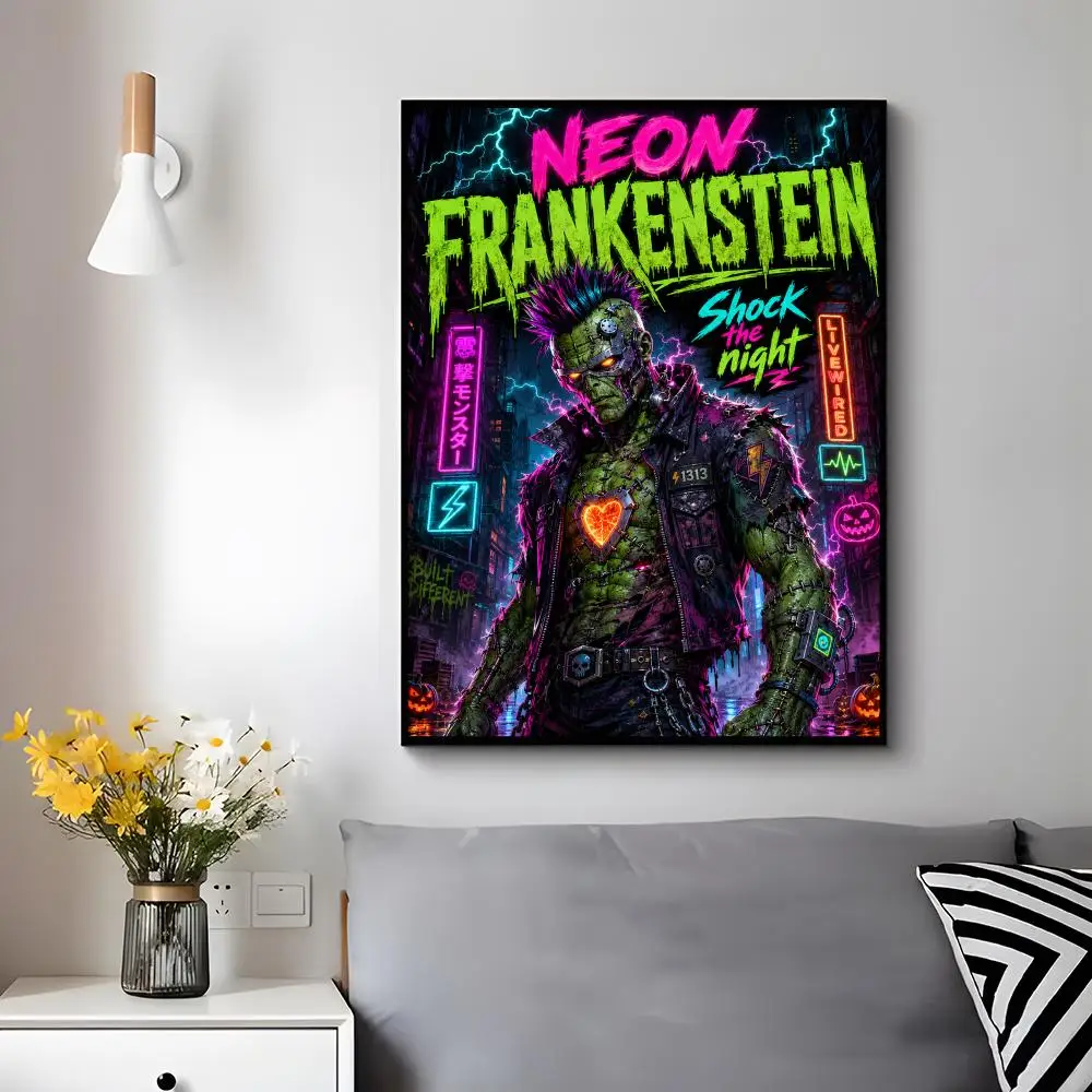h-Halloween Frankenstein Poster Modern Luxury Wall Poster Home Decor Space Enhancer