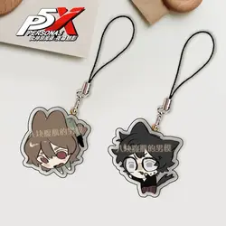Anime  Amamiya Ren Akechi Goro Phone Rope Keychain Mobile Phone Chains Cute Keychains Strap Lanyard School Bag Pendant