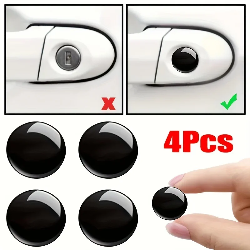 4Pcs Car Modification Keyhole Stickers, Car Exterior Decorative Stickers, Car Lock Hole Stickers, Lock Hole Decoration