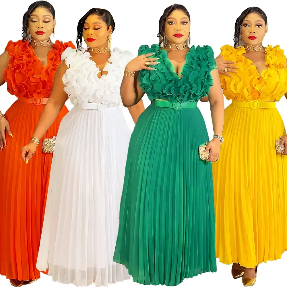 

Plus Size African Party Dresses for Women 2025 New Fashion Dashiki Ankara Wedding Evening Gown Elegant Muslim Maxi Dress