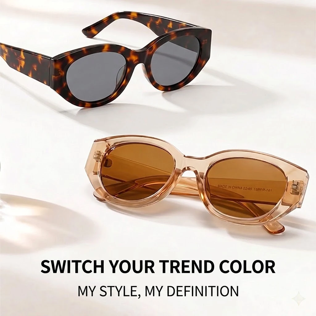 Women Men Classic Cat-Eye Polarized Sunglasses High-Quality Frames Luxury Brand Designer Sunglass Outdoor Travel Accessories Len view 4