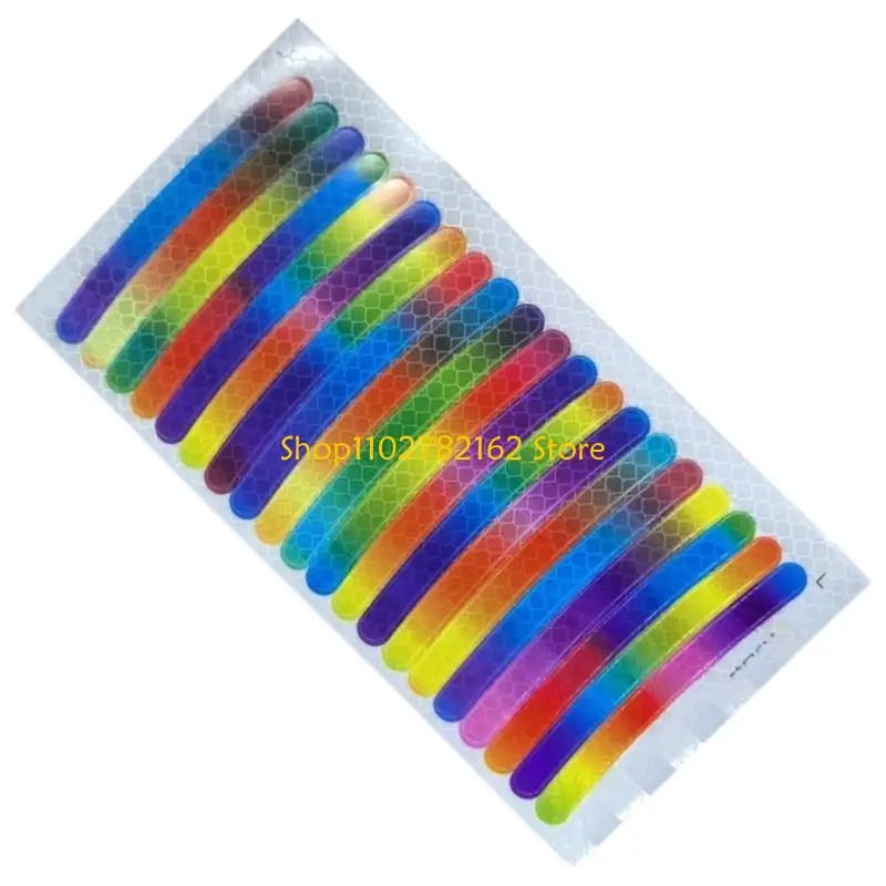 

547B 20pcs Decorative Stripe Decal Sticker Vehicle Tire Rims Night Safety Warning Sticker Car Wheel Hub Reflective Sticker