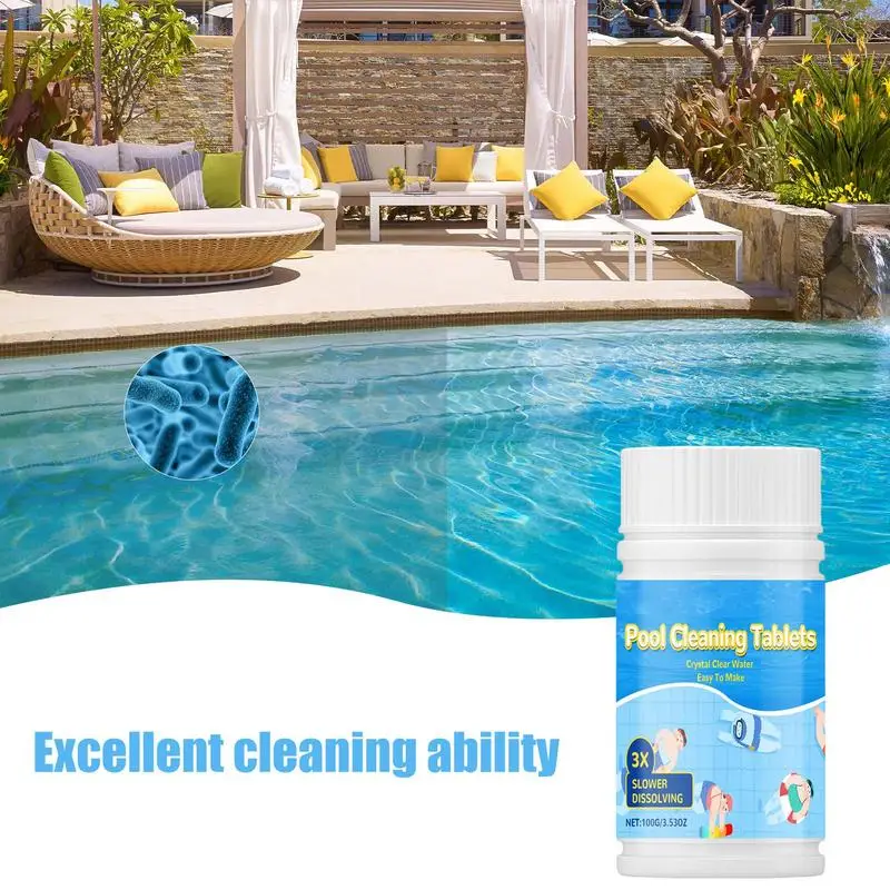 

Pool Cleaning Tablets Effervescent Multi-Action Tablets Swimming Pool & Spa Tablets Slow Dissolving Tablets Pool Cleaner For