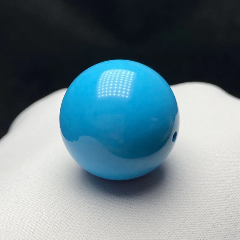 Natural 20mm High Porcelain Blue Turquoise Round Loose Single Bead Bracelet Buddhist Matching Pair Beads