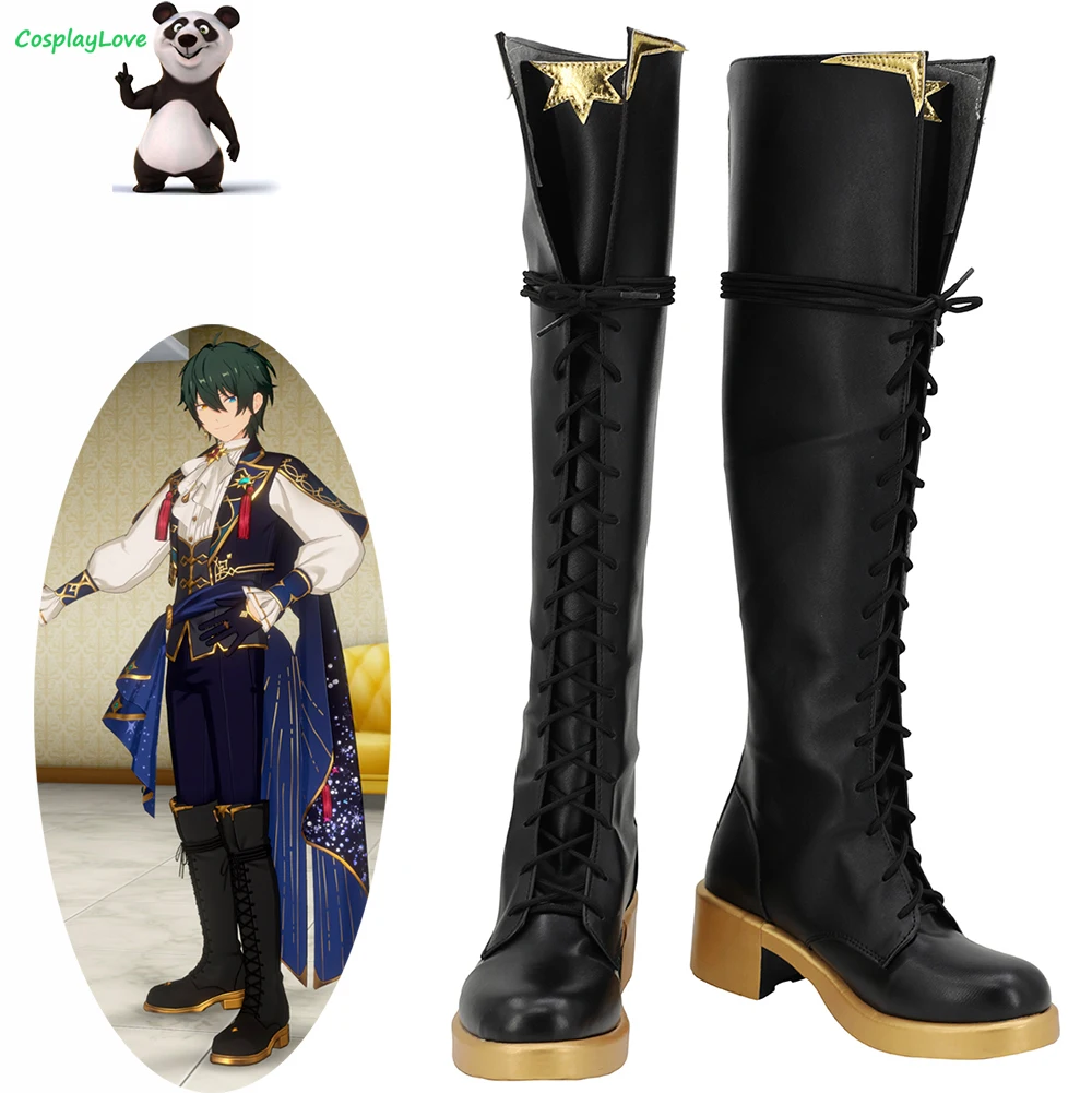 

CosplayLove Game Ensemble Stars Valkyrie Itsuki Shu Kagehira Mika Black Cosplay Shoes Long Boots Leather Chrismtas Custom Made