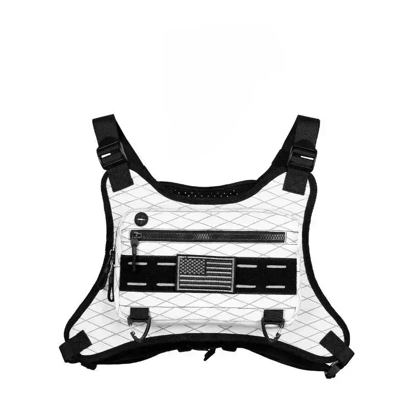 

Sports Chest Bag for Men Women, Water Resistant Lightweight Front Chest Pack, Running Vest Bag with Built-In Phone Holder