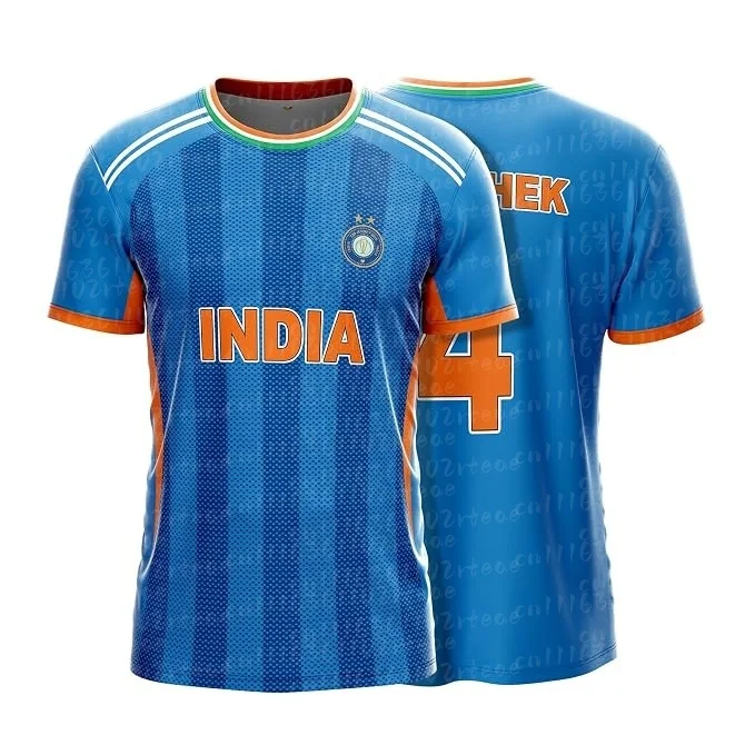Neues Trikot der indischen Nationalmannschaft für Cricket 2026-27 T20 Edition Schnelltrocknendes Kurzarm-Sporttrainings-Trikot für Fans und Familien – Detail 6