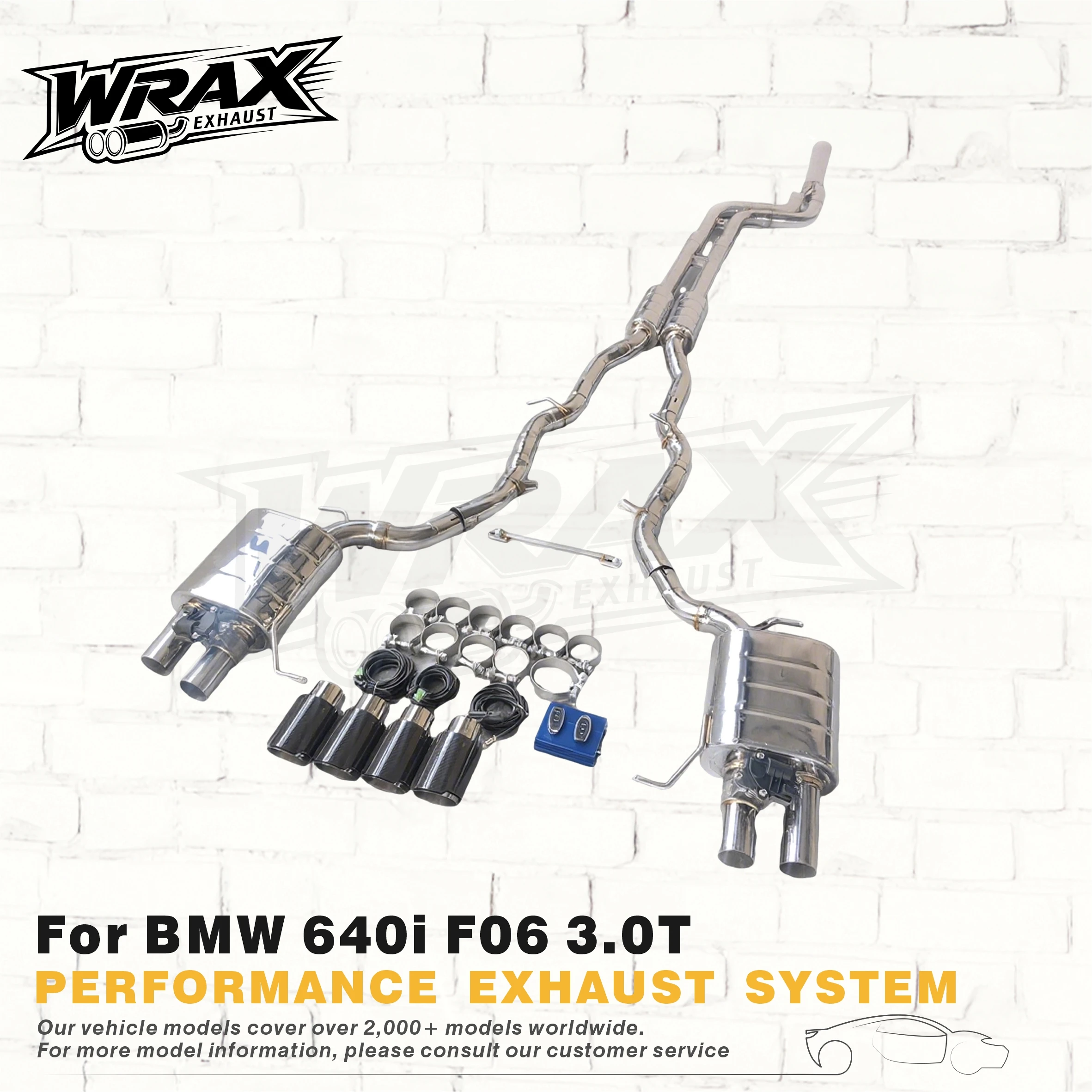 

for BMW 640i F06 3.0T Exhaust SS304 Silver Gloss Catback System Valve Control Plug-and-Play Perfect Fit
