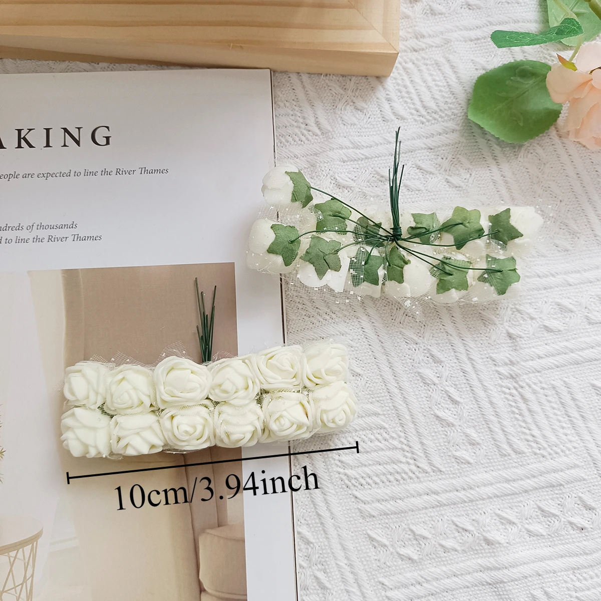 Dekorasi bunga buatan DIY, Aksesori pernikahan Natal karangan bunga, dekorasi rumah mawar, beruang Teddy Mini busa 2cm 144 buah