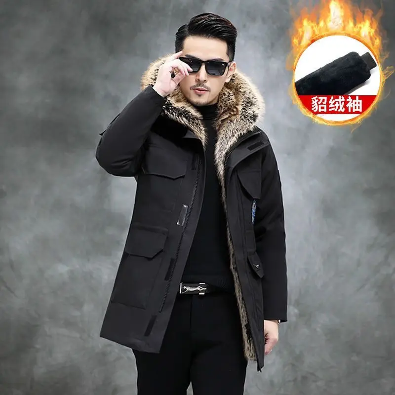 Pai Overcome Casaco de Inverno, Dois Podem Abrir, Outwear Extra, Casaco Grosso, Jaqueta Masculina, Pele De Imitação, Parkas, Outono, Novo