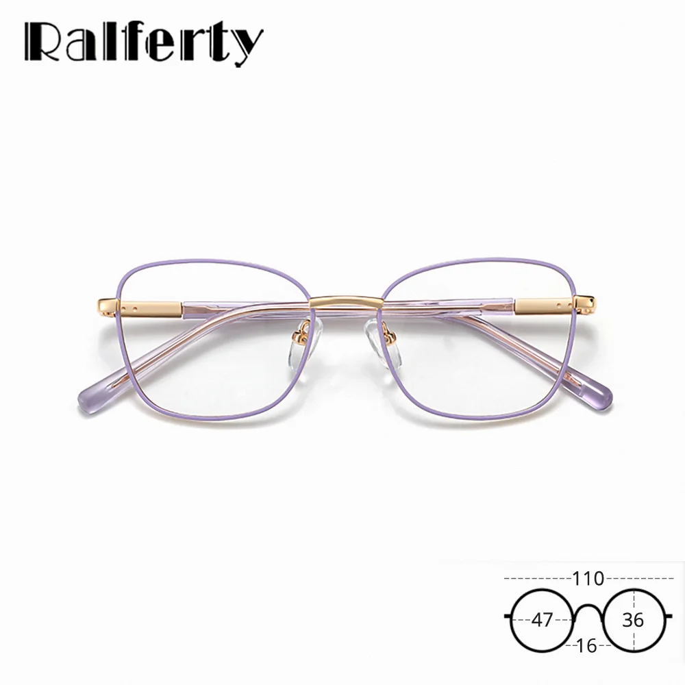 Ralferty Children Square Eyeglgasses Frame Metal Blue Light Glasses Kids Boys Girls Eye Protection Plano Glasses Light-weight
