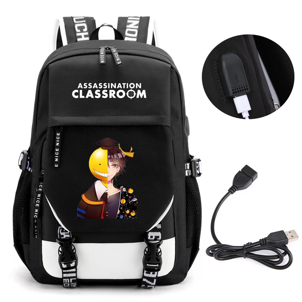 Imagem -06 - Anime Assassination Classroom Octupus Mochila Bolsas de Livros Escolares Mochila Viagem Porta Usb Bolsa do Portátil Menino Meninas Presente