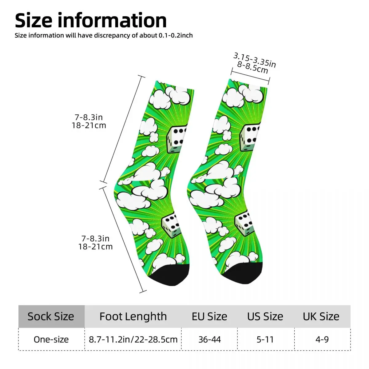 Dice Poker Sock Printed Man Polyester