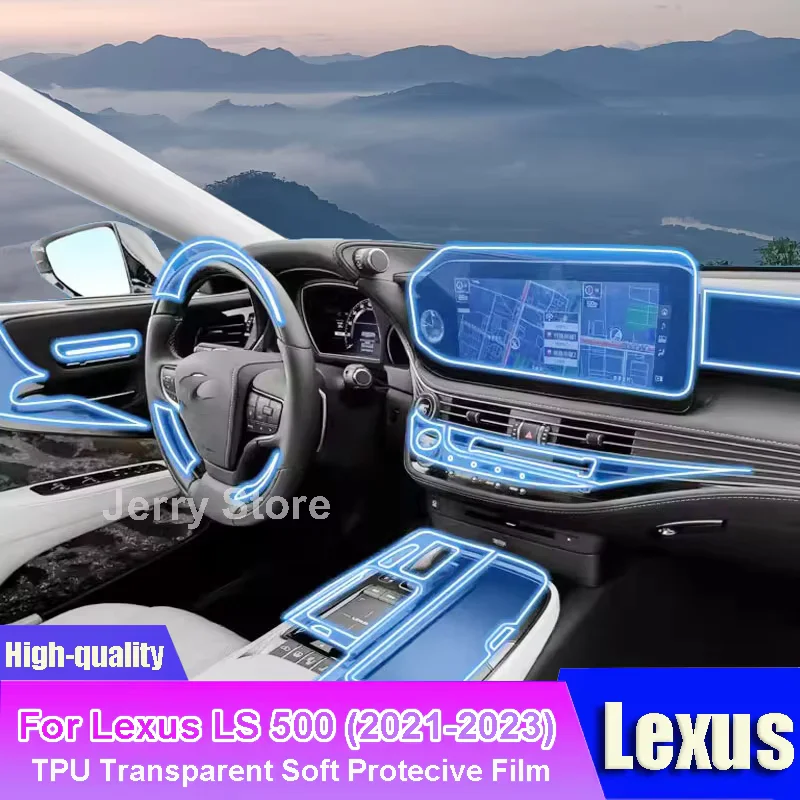 

For Lexus LS 500 (2021-2023) Car Interior Center Console Transparent TPU Repair Film Protective Anti-scratch Sticker