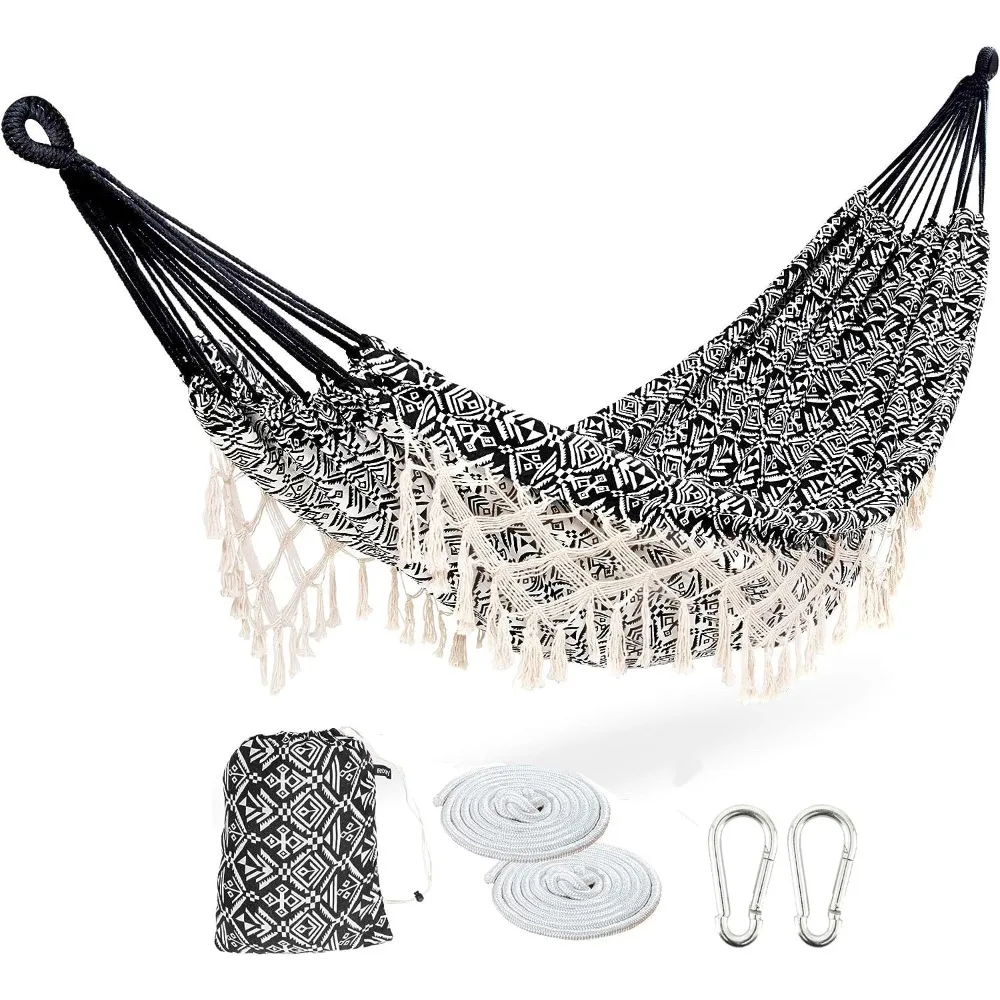 

Portable Hammock with Tassel,2 Person,Brazilian Tree Hammocks with Carry Bag for Bedroom,Garden,Backyard,Patio,Outdoor