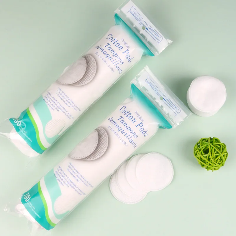 100 unids/pack Facial suave y transpirable almohadilla de algodón redonda maquillaje suave removedor de esmalte de uñas almohadillas de limpieza herramienta de eliminación diaria