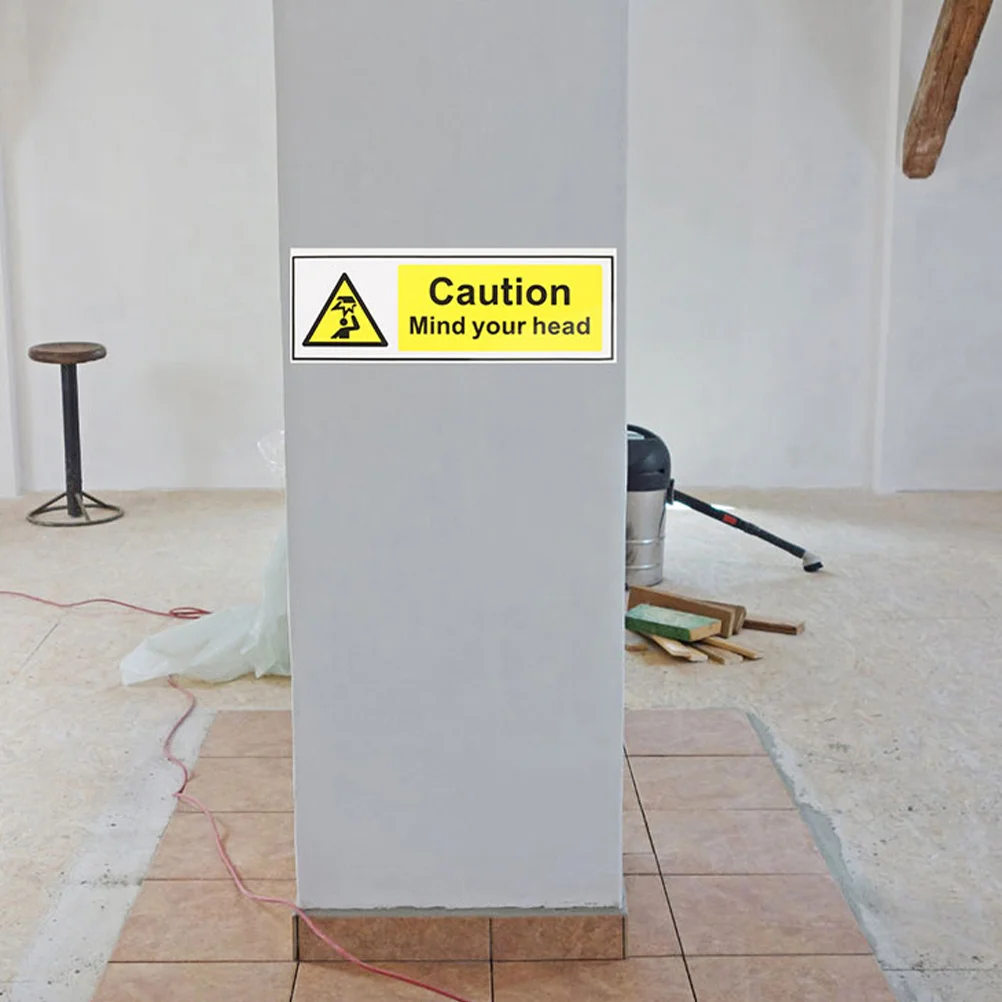 شاهد ملصق رأسك متين ذاتي اللصق، علامة تحذير منخفضة التخليص، ملصق أمان، شاهد علامات رأسك