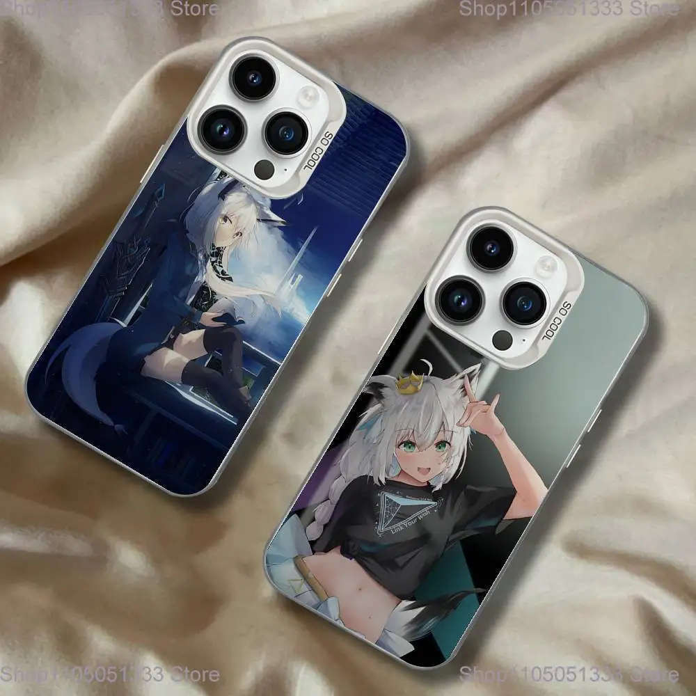 

S-Shirakami Fubuki Phone Case For iPhone 16,15,14,13,12,11,Pro,XS,Max,Plus,Mini,SE White Candy Matte Shockproof Cover