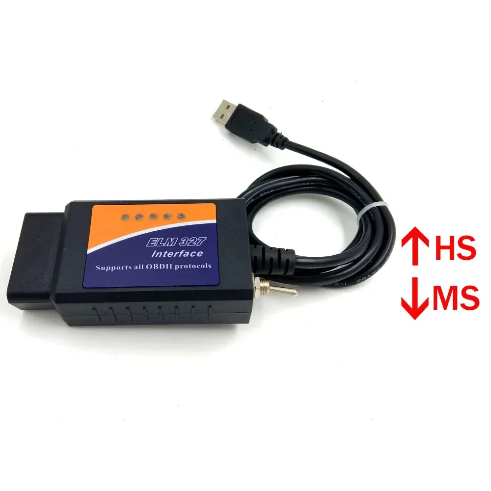 Elm327 USB OBD2 Cable Change With Switch Ford Tiggo Brush Hidden HS/MS Switch Car Detector OBD16P Connector to USB 4PIN wire