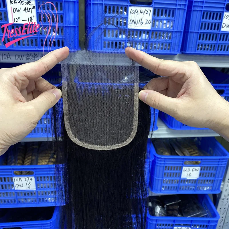 

12A Человеческие волосы 4*4 Кружевная застежка HBlock Бразильский девственный реми Полный ручной плетение Парик из волос Uman Swing Мягкий дышащий 8-22 дюйма