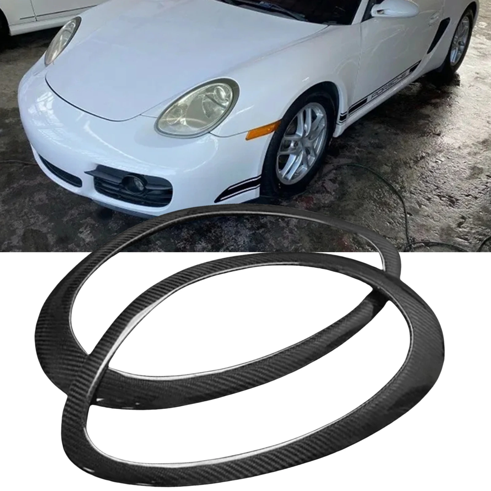 Headlamp Eyebrow Front Headlight Eyelid Trim For Porsche 987 S Cayman Boxste 2005-2008