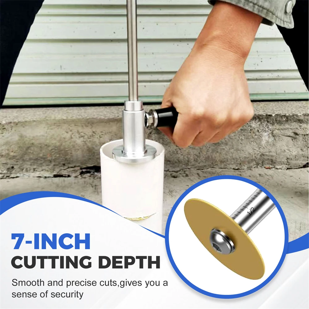 Cortador de tubos interno de PVC com roda de corte de diamante e alça para programação de 1-1/2 polegadas a 8 polegadas 40 tubos de PVC para broca de impacto