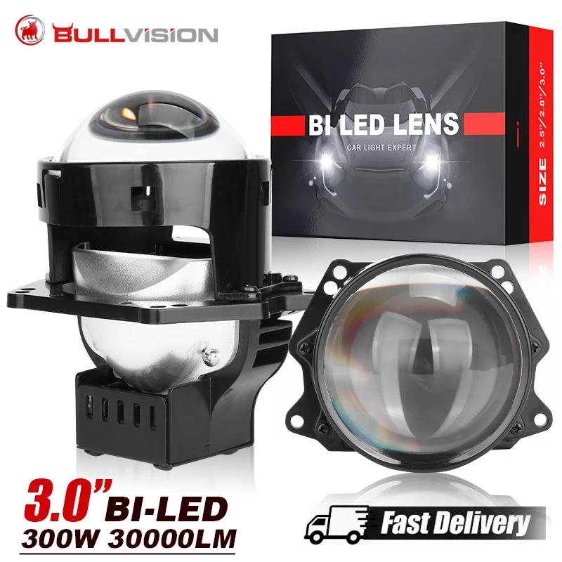 

3.0 Inch Bi Led Projector Lens Led Light H4 H7 9005 9006 Car Headlight Bulb High Low Beam 6000K Diode 300W 30000LM Turbo Tuning