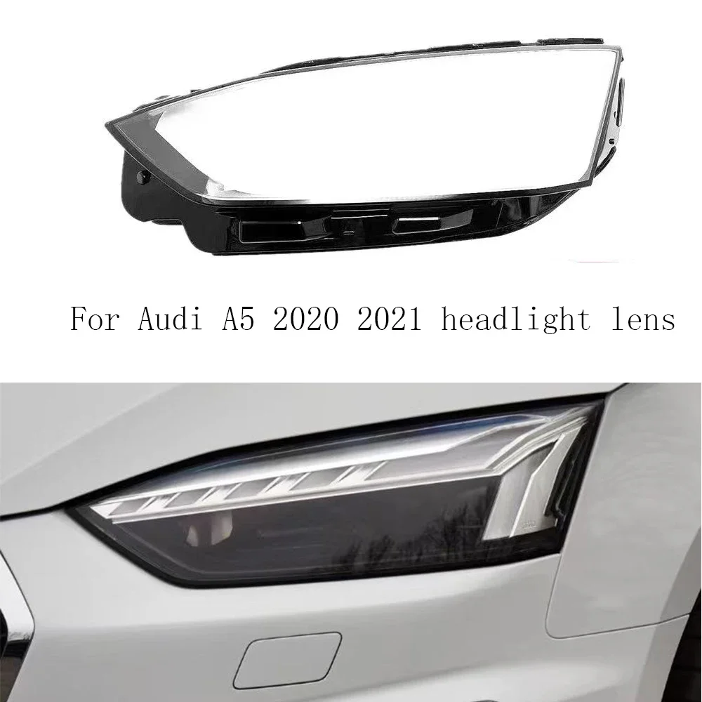 

AHTTCCY For Audi A5 S5 RS5 2021 2022 2023 front Car Headlight Cover Lens Shell Lampcover Lampshade Headlamp housing