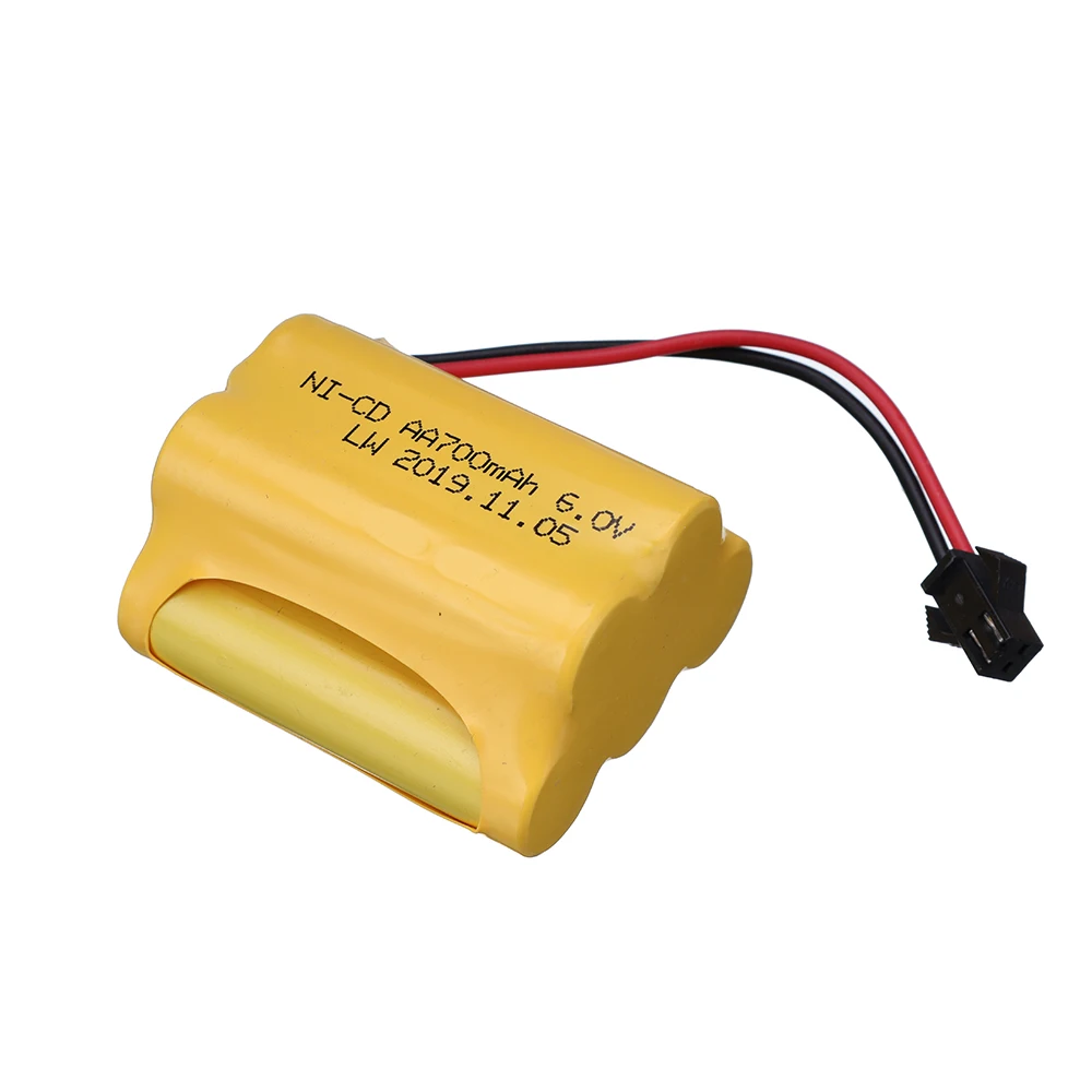 Batería NiCD de 1 a 10 piezas, 6V, 700mah para coches de juguete Rc, tanque, camión, Robot, barco, baterías de juguete eléctricas AA * 5, Ni-MH, 6v, enchufe SM