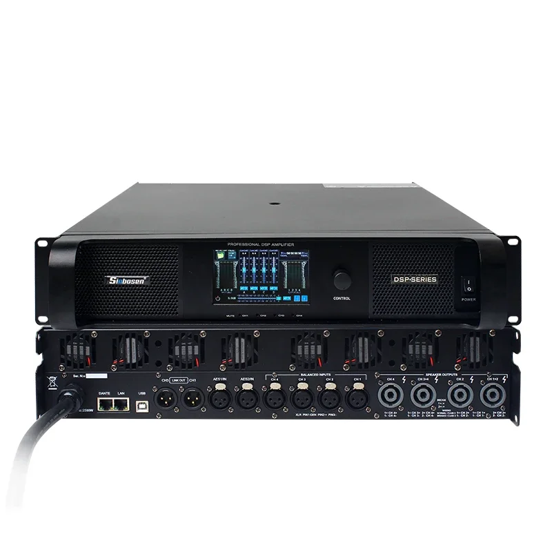 DSP22000Q Dsp 4 Channel 2u Touchscreen Subwoofer Power Amplifier 4ch With Dsp 4000w