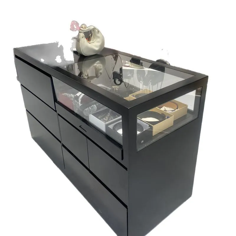 Glass clothing store water display stand checkout page locker