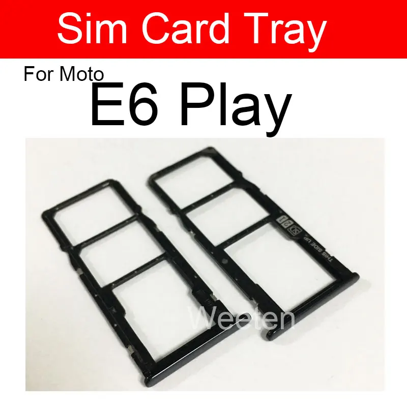 SIM Card Tray Holder Reader Slot Adapter For Motorola Moto E6S E6 Play E6Play E6i  Card Slot Socket Replacement Parts