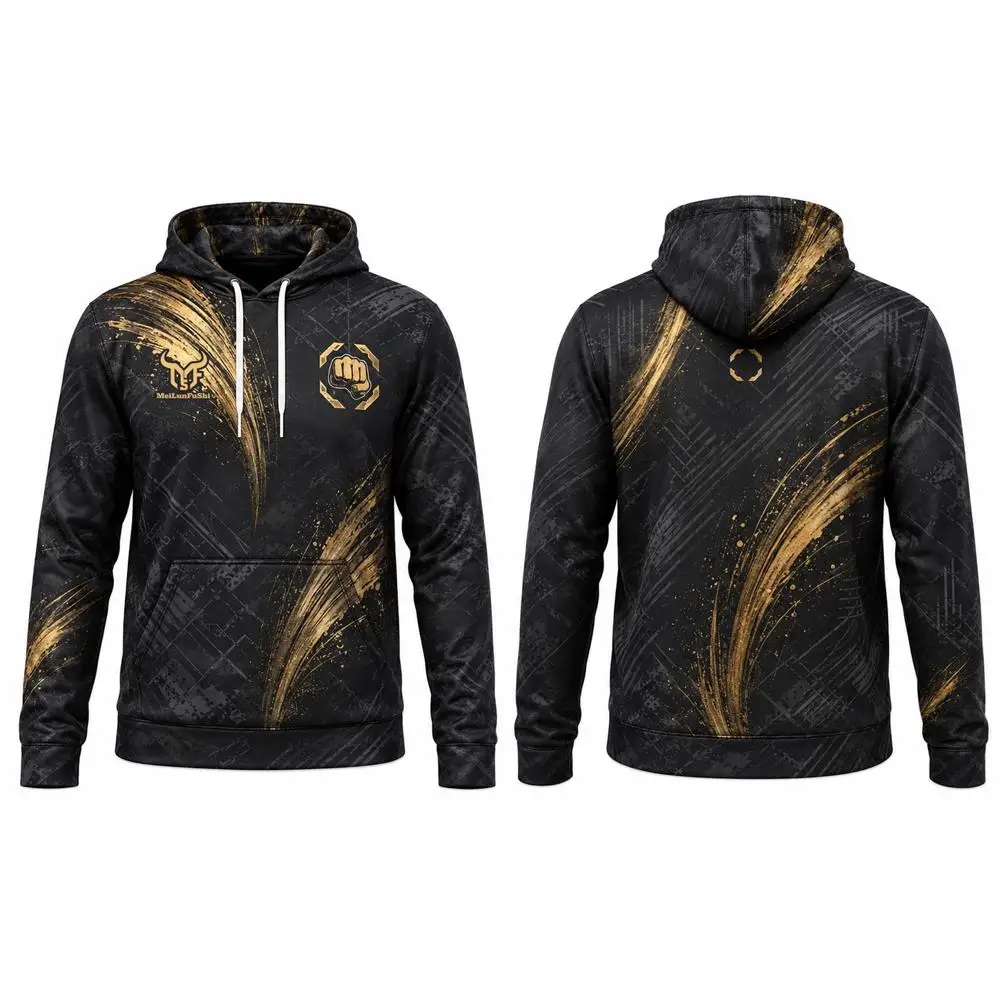 Men Boxing MMA Graphic Pullover Hoodie Sport Fight Printed Sweatshirt Fall For Outdoor Activities Daily Outfit Athletic Training