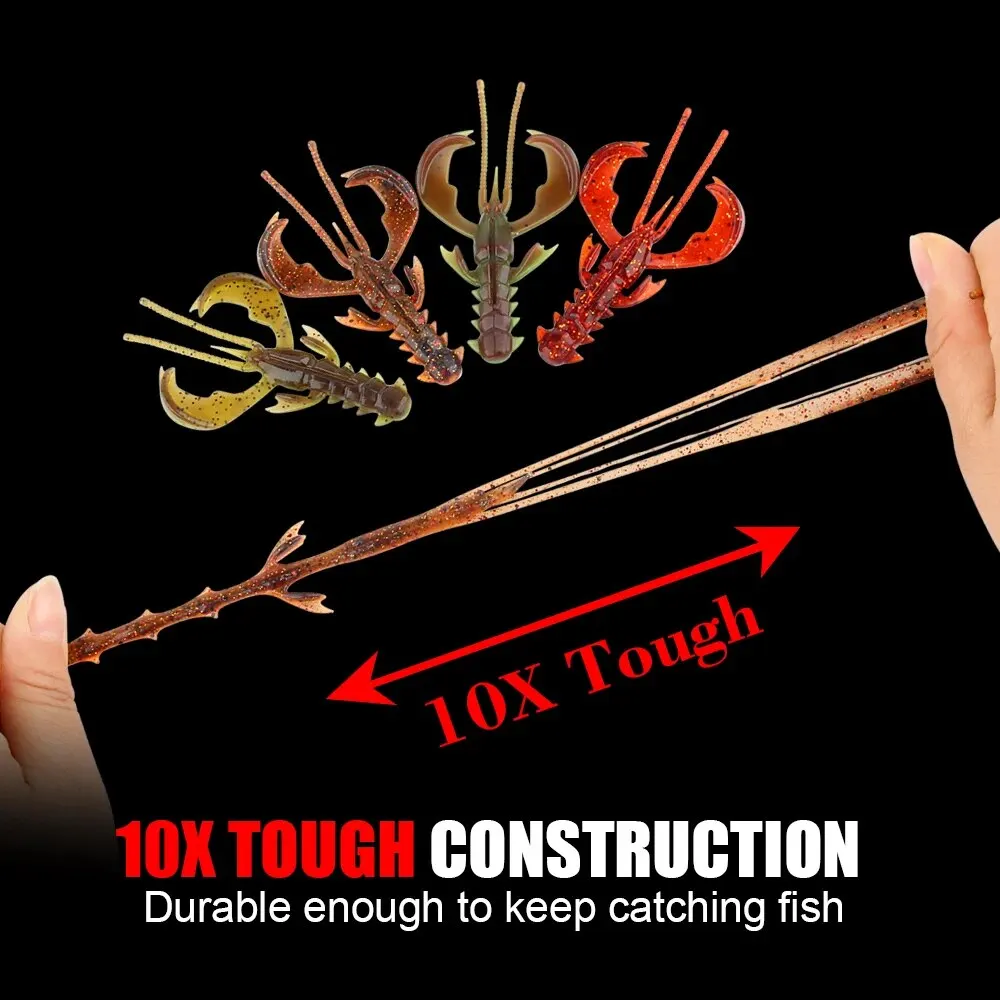Spinpoler Agile Shrimp Soft Bait Fishing Lure TPR Floating Salted UV Active Crayfish For Weedless Rigs Jig Ned Split Drop Shot
