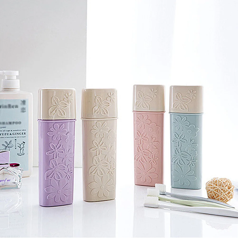 

Dental Storage Box Toothbrush Holder Case Portable Travel Equipment Small Carry Oval Shape Lightweight Practical