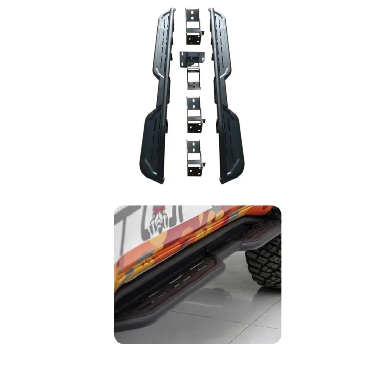 

New Off-Road Textured Black Steel Crew Cab Side Step Nerf Bars Running Boards for Toyota Prado LC150
