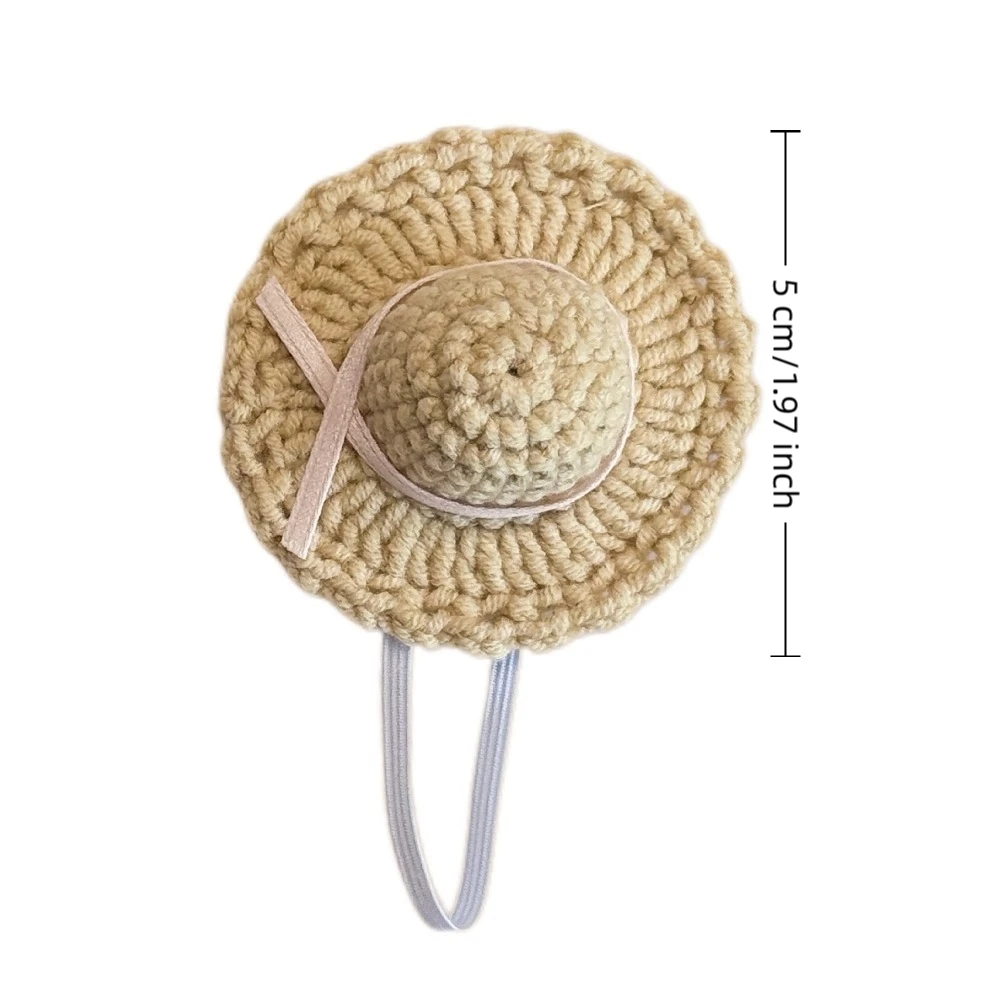 新しい 10 センチメートル人形帽子交換衣装綿人形ニット帽子ミニわら人形わらキャップ 10 〜 15 センチメートル人形人形アクセサリー